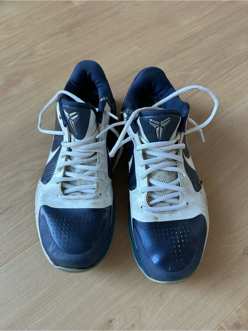 Nike Men's Kobe Basketball Shoes in Navy and White